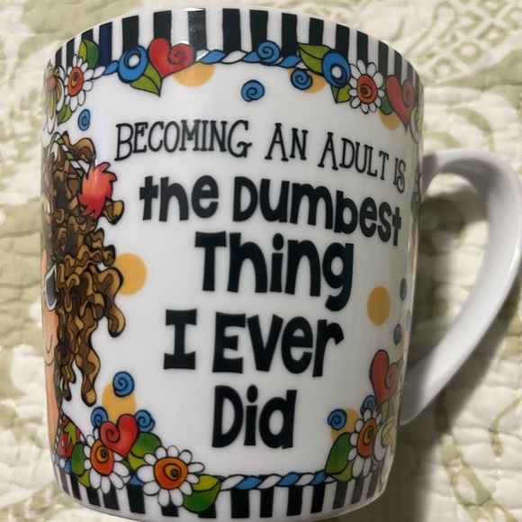 SUZY TORONTO Ceramic Coffee Mug BECOMING ADULT IS THE DUMBEST THING I EVER DID - Picture 1 of 5